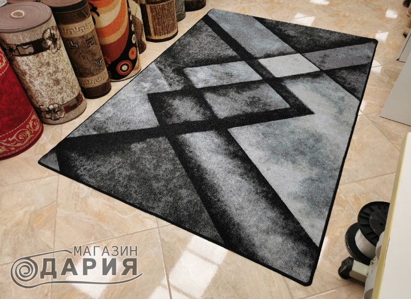 Мокетен килим 113 сив/тюркоаз